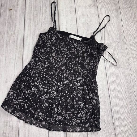 LUSH Black/White Floral Print Babydoll Tank Size Medium - Picture 1 of 5